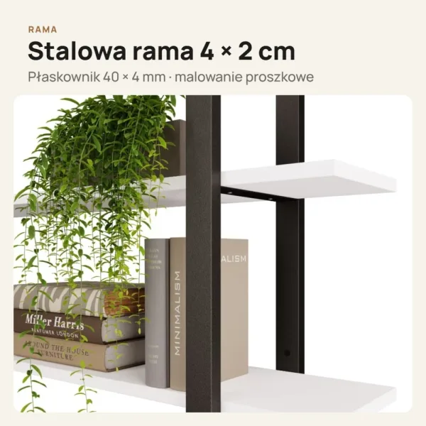Półka metalowa biała loftowa