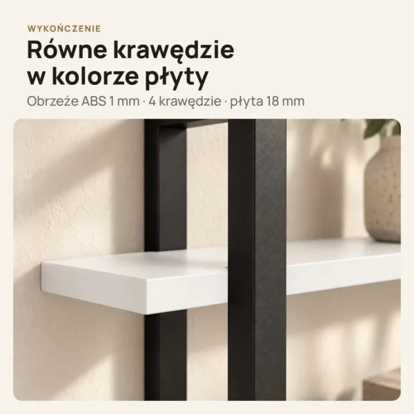 Półka metalowa biała loftowa