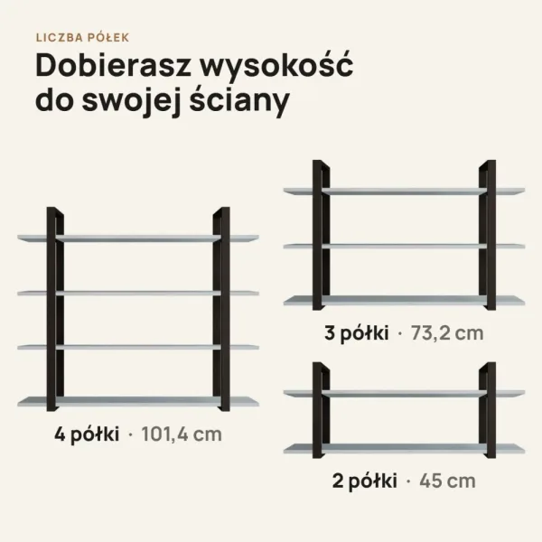 Półka metalowa niebieska loftowa