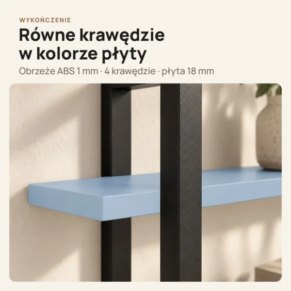 Półka metalowa niebieska loftowa