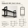 Półka metalowa czarna loftowa