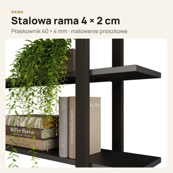 Półka metalowa czarna loftowa