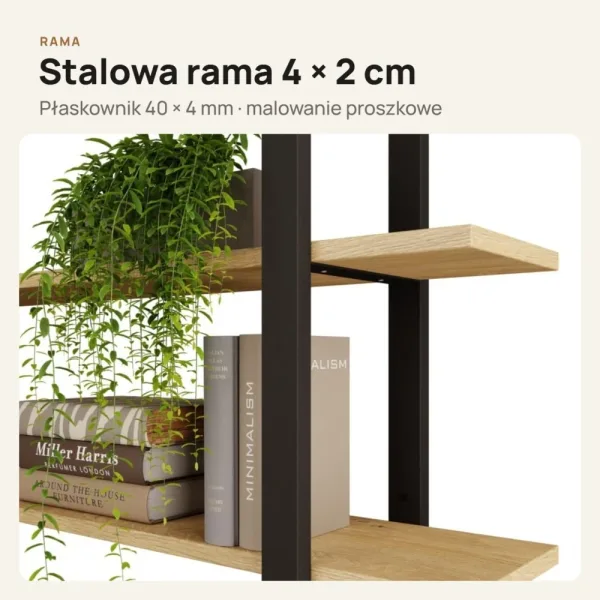 Półka metalowa Dąb Kamienny loftowa