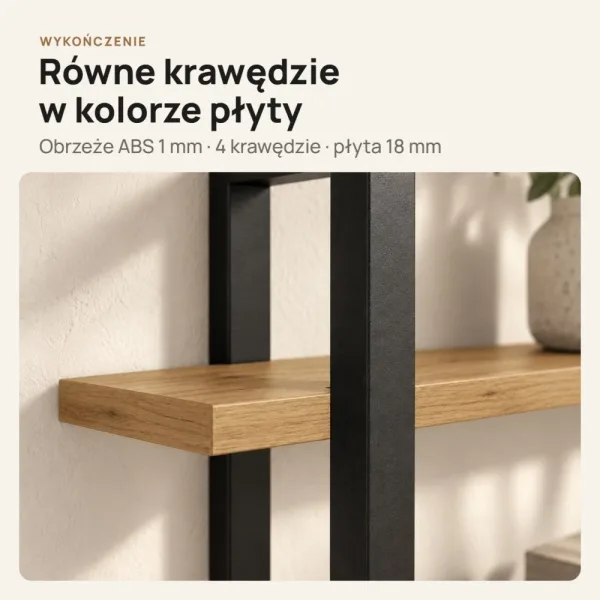 Półka metalowa Dąb Złoty loftowa