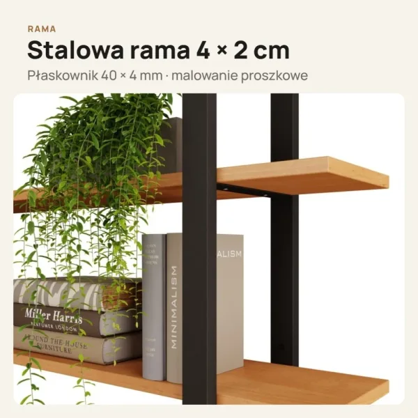 Półka metalowa olcha loftowa