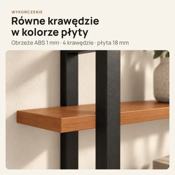 Półka metalowa olcha loftowa