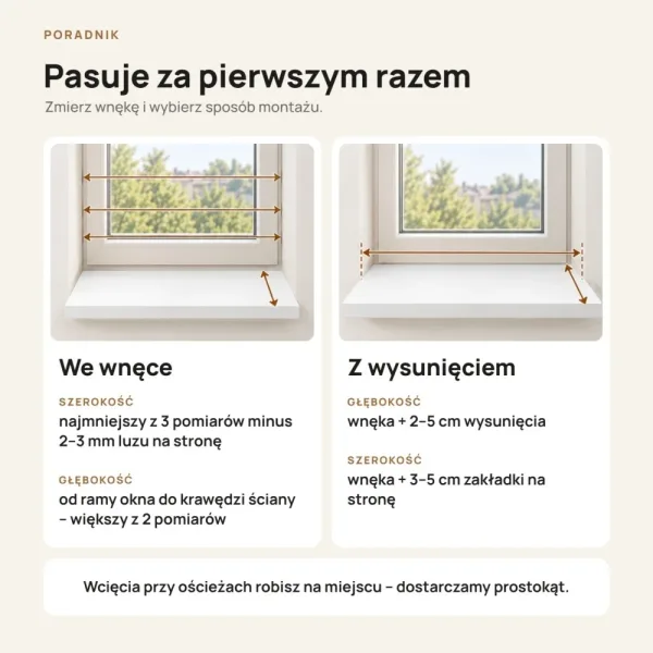 Parapet wewnętrzny na wymiar - Biały