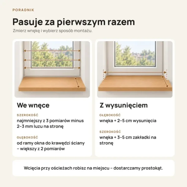 Parapet wewnętrzny na wymiar - Buk