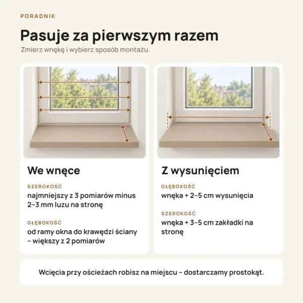 Parapet wewnętrzny na wymiar - Cappuccino