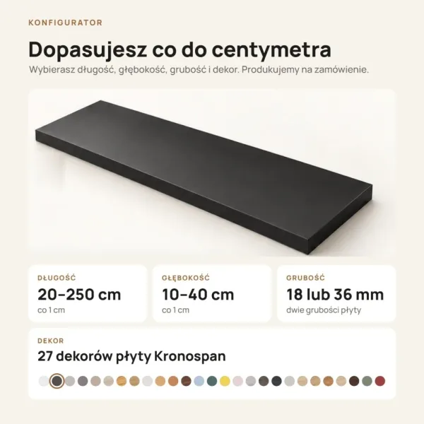 Parapet wewnętrzny na wymiar - Czarny