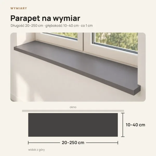 Parapet wewnętrzny na wymiar - Grafit