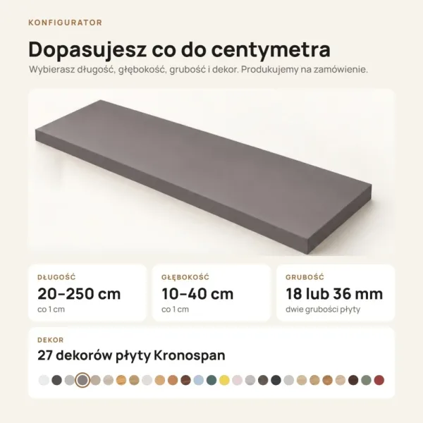 Parapet wewnętrzny na wymiar - Grafit