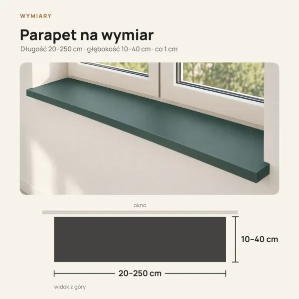 Parapet wewnętrzny na wymiar - Zielony