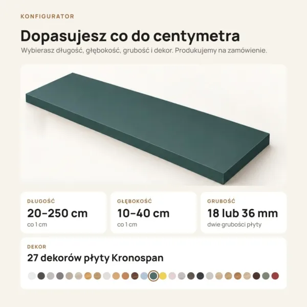 Parapet wewnętrzny na wymiar - Zielony