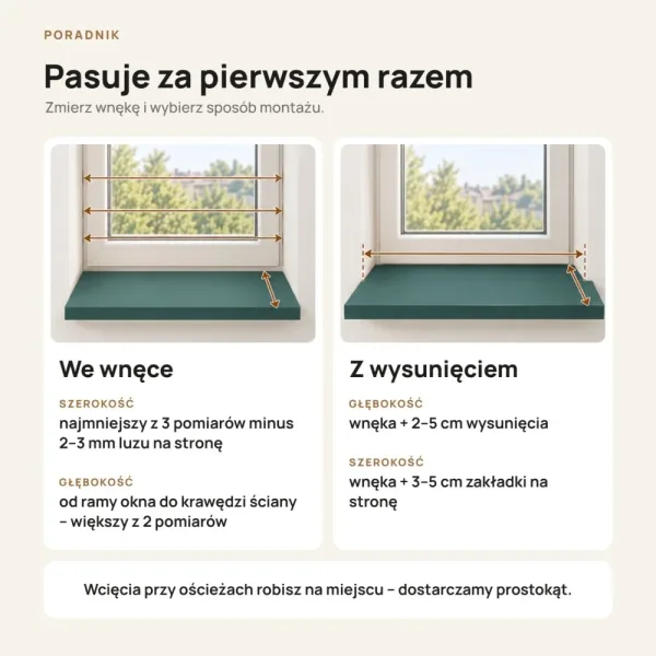 Parapet wewnętrzny na wymiar - Zielony