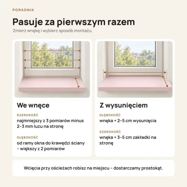 Parapet wewnętrzny na wymiar - Różowy