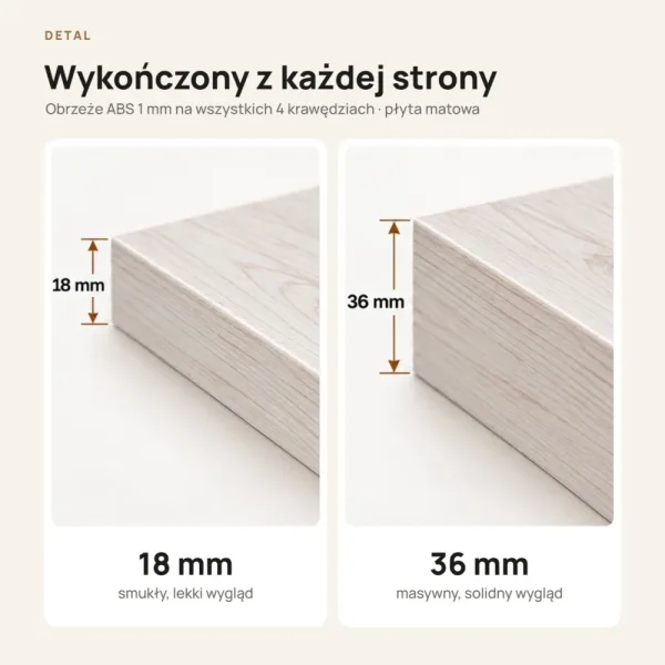 Parapet wewnętrzny na wymiar - Sosna