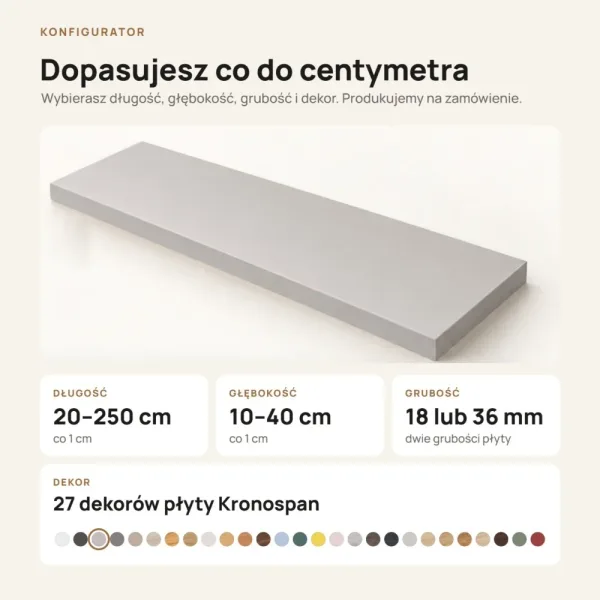 Parapet wewnętrzny na wymiar - Szary