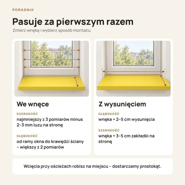 Parapet wewnętrzny na wymiar - Żółty