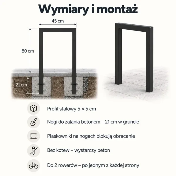 Stojak na rower zalewany