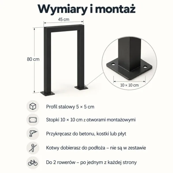 Stojak na rower kotwiony