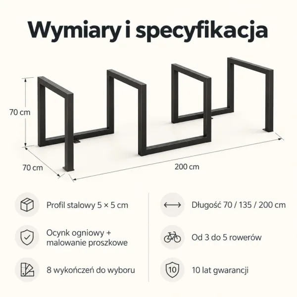 Metalowy stojak na rower spiralny czarny