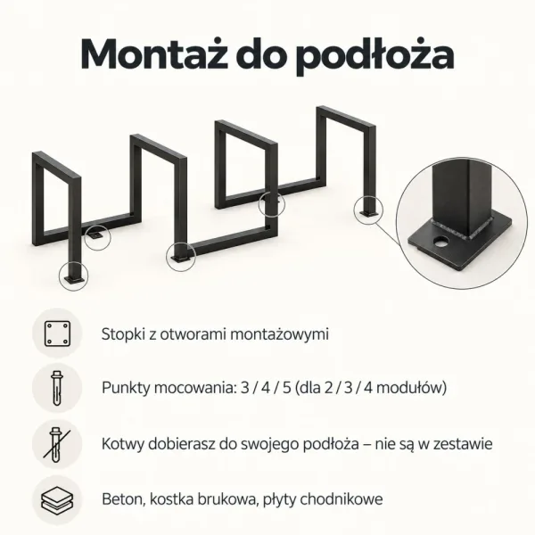 Metalowy stojak na rower spiralny czarny