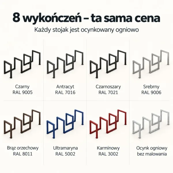 Metalowy stojak na rower spiralny czarny