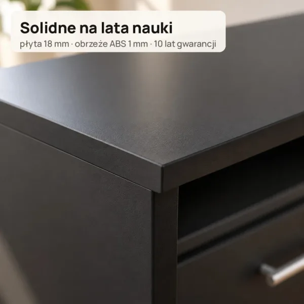 Biurko szkolne narożne Aga - Czarne