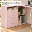 Biurko szkolne narożne Aga - Różowe