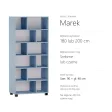 Regał z półkami Marek - Niebieski