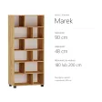 Regał z półkami Marek - Dąb Złoty
