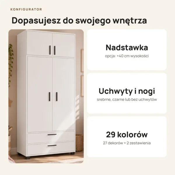 Szafa z szufladami Kamil - Biała
