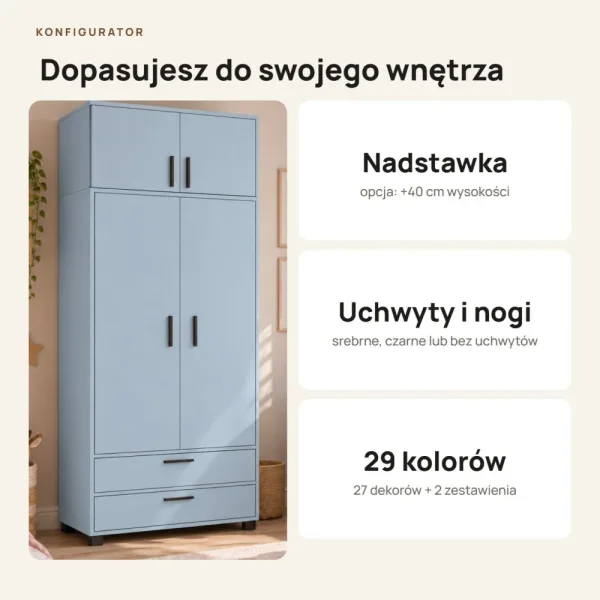 Szafa z szufladami Kamil - Niebieska