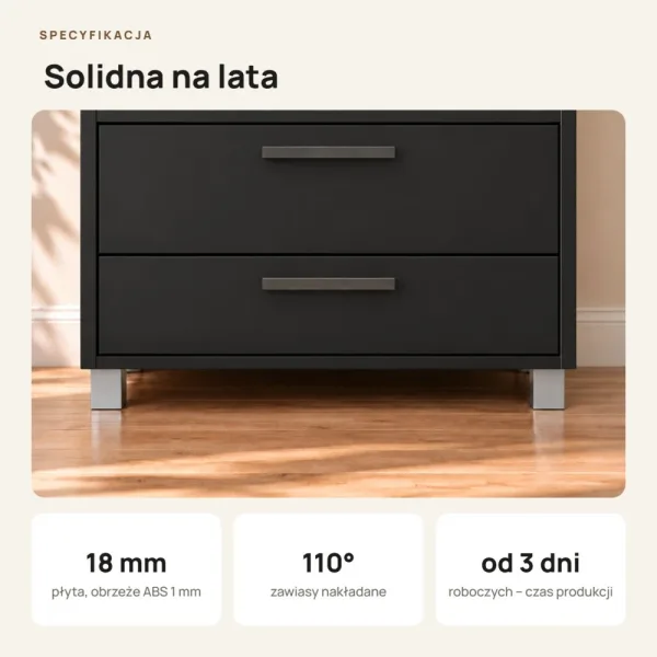 Szafa z szufladami Kamil - Czarna