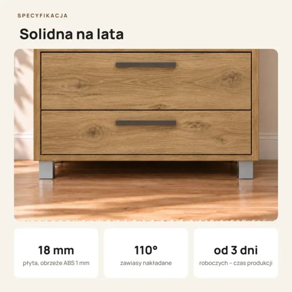 Szafa z szufladami Kamil - Dąb Kamienny