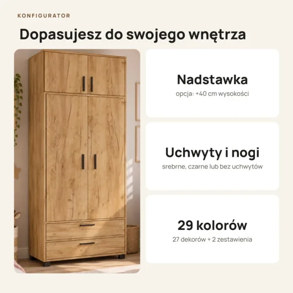 Szafa z szufladami Kamil - Dąb Złoty