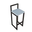 Metalowy Hoker loft z oparciem - Niebieski