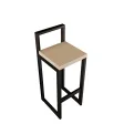 Metalowy Hoker loft z oparciem - Cappuccino