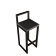 Metalowy Hoker loft z oparciem - Czarny