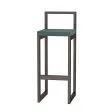 Metalowy Hoker loft z oparciem - Zielony