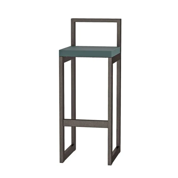Metalowy Hoker loft z oparciem - Zielony