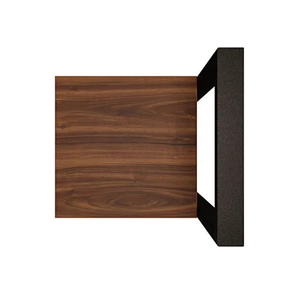Metalowy Hoker loft z oparciem - Orzech