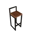 Metalowy Hoker loft z oparciem - Orzech