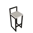 Metalowy Hoker loft z oparciem - Szary