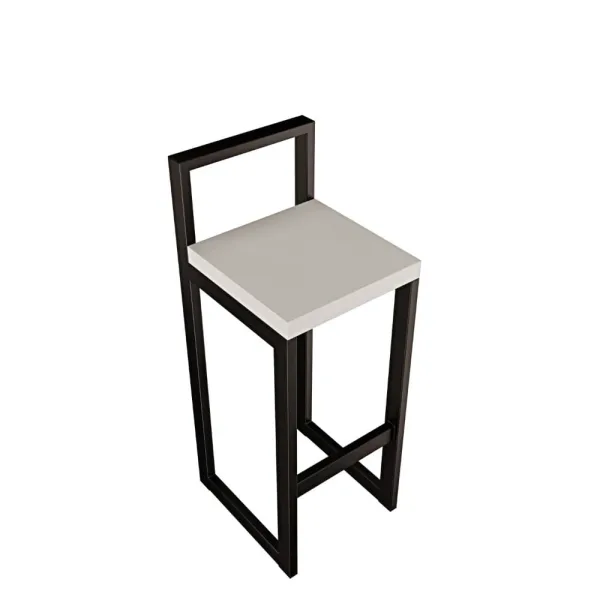 Metalowy Hoker loft z oparciem - Szary