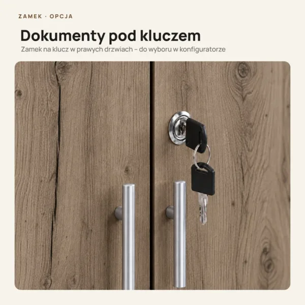 Szafa biurowa na segregatory - Dąb Kamienny