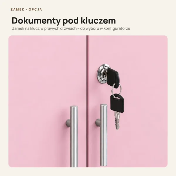 Szafa biurowa na segregatory - Różowa