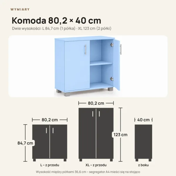 Komoda biurowa na dokumenty - Niebieska