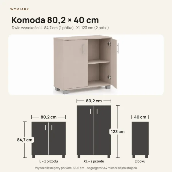 Komoda biurowa na dokumenty - Cappuccino